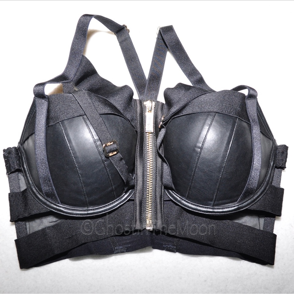 HONEY BIRDETTE SASHA Faux Leather Bra Bustier 32C